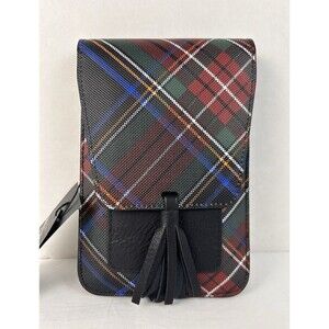 K. Carroll Harper Crossbody Bag Plaid RFID Vegan Leather Phone Purse Tassel NWT